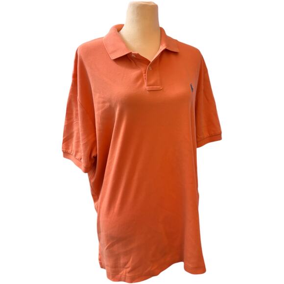 Ralph Lauren Polo Short Sleeve Classic Fit Polo Shirt, Orange, Men's Size Large - Picture 1 of 3